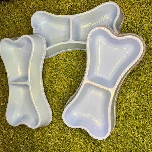 Bone Shape Pet Bowl – Durable Plastic Food & Water Bowl for Cats & Small Dogs