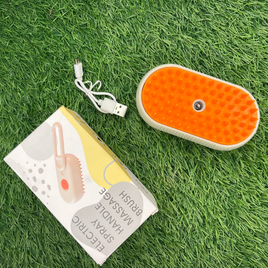 Rechargeable Steam Cat Brush – 3-in-1 Electric Pet Grooming & Deshedding Brush